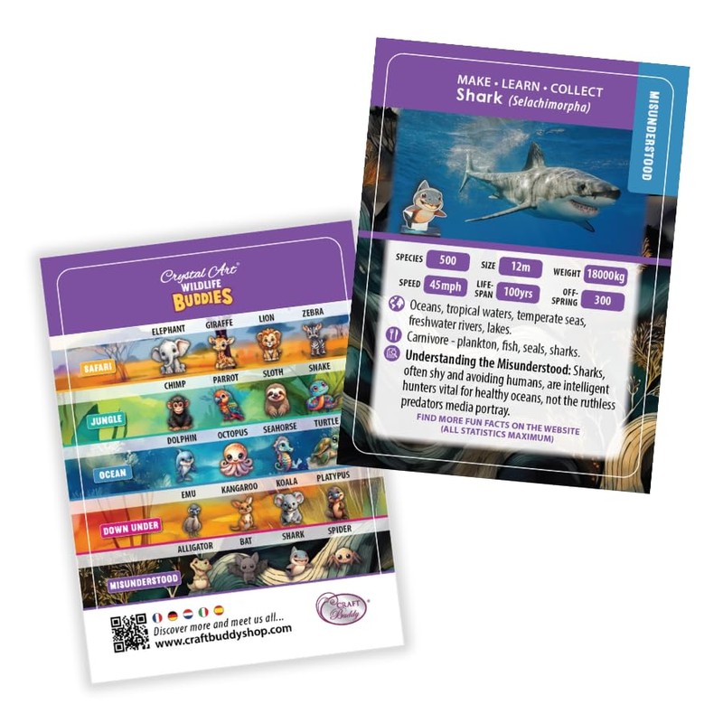 CRYSTAL ART Shark Wildlife Buddies Kit Craft Buddy