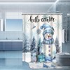 Teenyyou 4 Pcs Christmas Shower Curtains Set with Non Slip