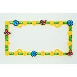 FD&D Custom License Plate Frame,Starter Kit with Blue Daisy and Red Ladybug