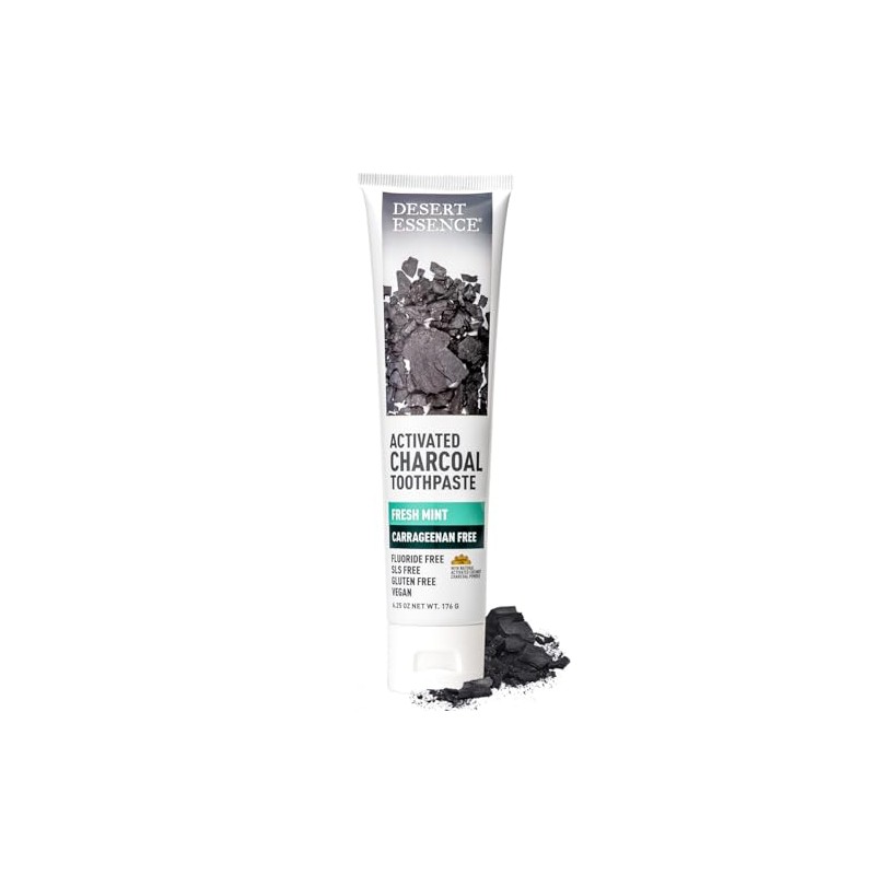 Desert Essence - Carrageenan Free Activated Charcoal Toothpaste Fresh Mint