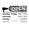 Hair Shop Hours of Operation - Vinyl on Barbershop Door