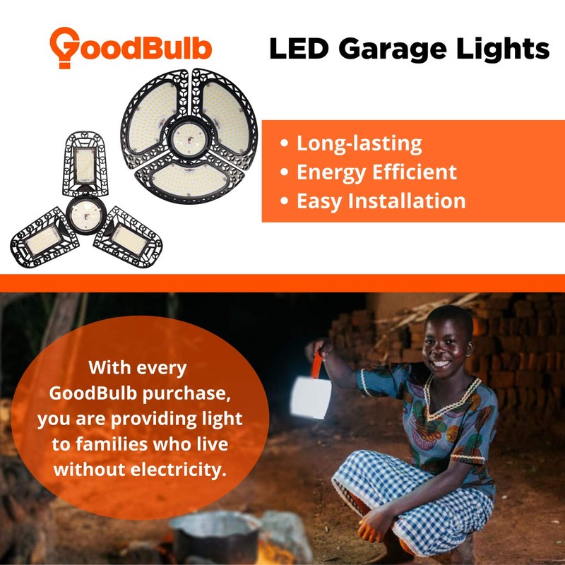 GoodBulb 60W LED Garage Light | 8000 Lumens with Adjustable