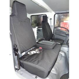 Durafit Seat Covers 2006-2021 Isuzu NPR, Heavy-Duty Exact Custom-Fit Seat Covers (Front 40/60 Split Bench Seat, I2280-X1 Black Twill)