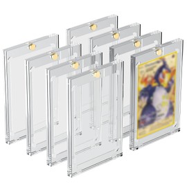 Pyroclasia 8pcs Magnetic Card Holder 35PT UV Card Cases Trading Cards Sleeves Saver Foils Playing Cards Toploader Magnet Holder Hard Case for Yugioh Sport TCG