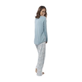 jijamas Soft Pima Cotton Women's Pajama Set "The Therapist",Caribbean Blue,X-Large