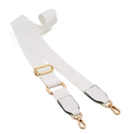 Women Wide Shoulder Bags Strap,Adjustable Replacement Belt Bag Strap with Leather Gold Hooks Canvas Purse Straps Messenger Bag Changeable Long Strap For Crossbody Handbag(Leather-White)