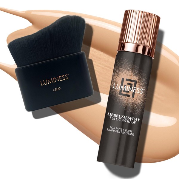 LUMINESS Airbrush Body Coverage with Self Tanner Brush - Tattoo
