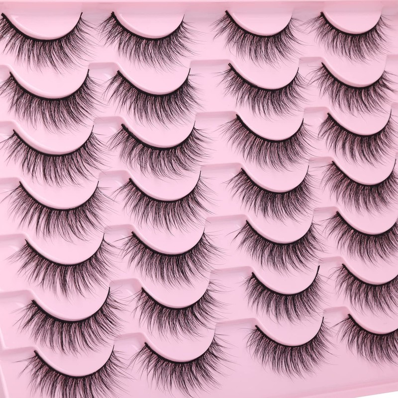 Wispy Lashes 12mm False Eyelashes Natural Look Short Fluffy Faux