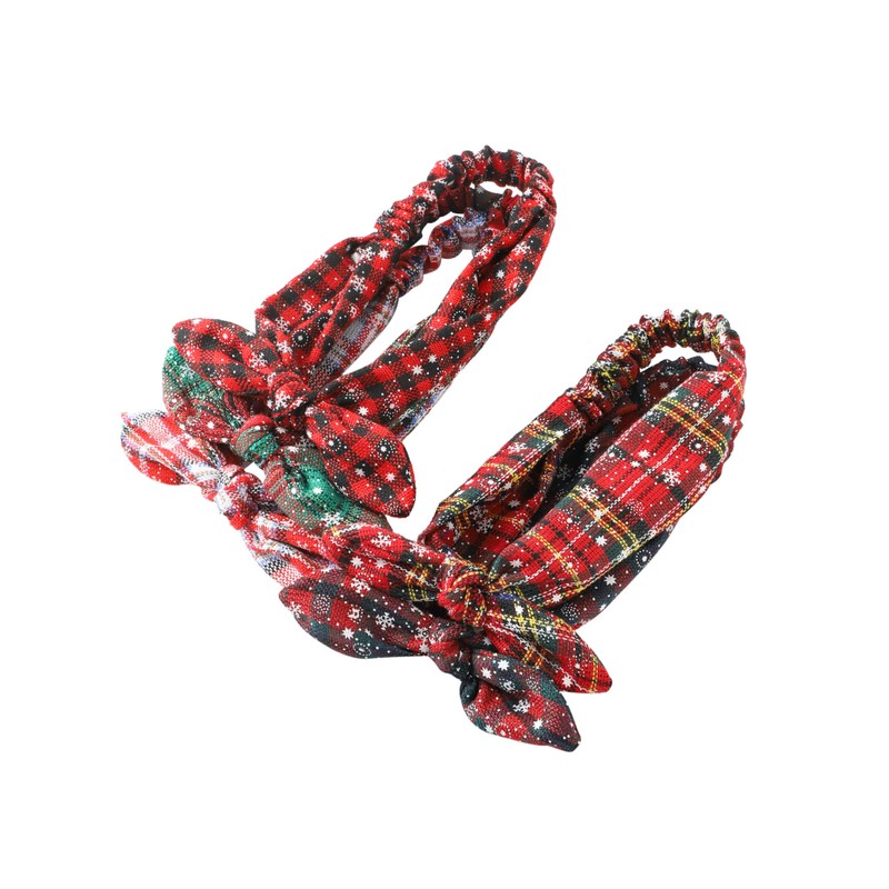 5 x Stretchy Christmas Headbands Set Bow Soft Elastic Alice