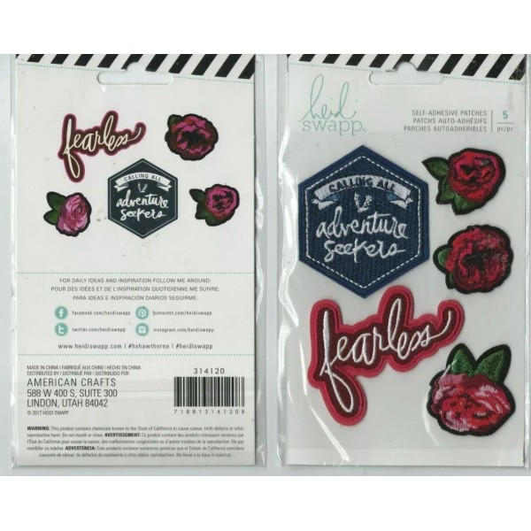 Heidi Swapp ADVENTURE SEEKERS Self Adhesive Patch~BNIP~Qui