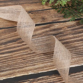 TWSANTAMAS - Cinta de arpillera con alambre, cinta de tela de yute natural, cinta de manualidades para Navidad, boda, lazos grandes, regalos, tela de arpillera, bricolaje, cinta para decoraciones
