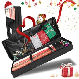 MOKIDO Christmas wrapping organiser, wrapping paper organiser, holds up to 24 rolls of Christmas wrapping paper, large capacity organiser, 1 piece (32.28 x 13.38 x 5.12 inches)