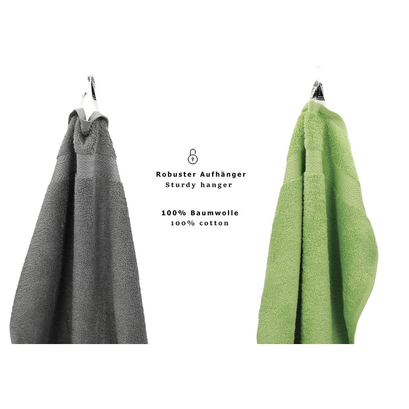Washcloth set PREMIUM 10 pieces 100% cotton quality 470gsm, colour