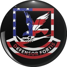 stars and stripes security forces defensor fortis design Pin Lapel Pin Brooch Steel Pins Badge 0.75"