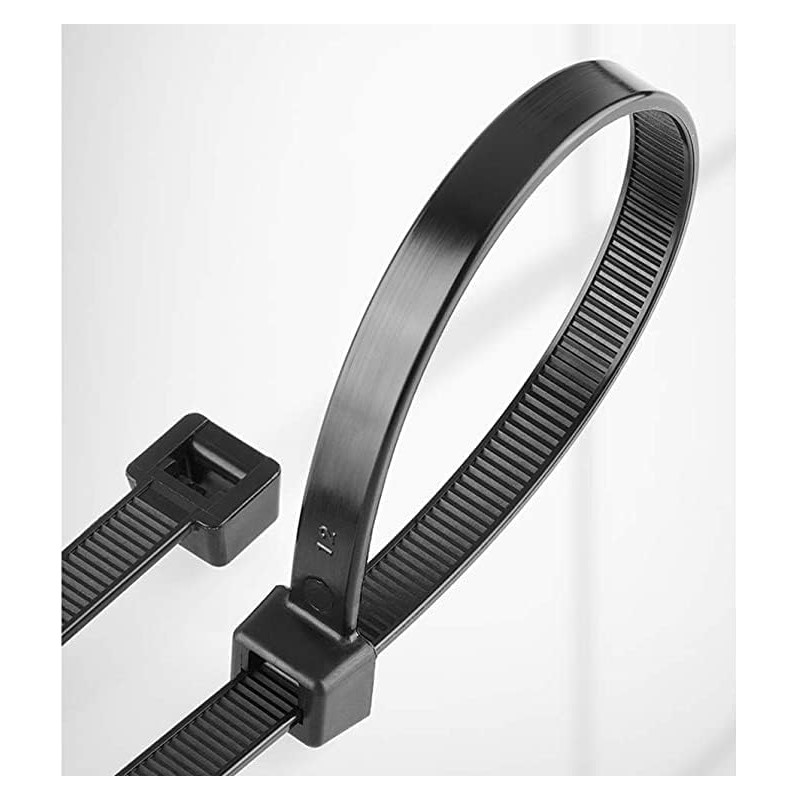 Black Cable Ties, 300mm x 3.6mm, Pack of 100, 12"