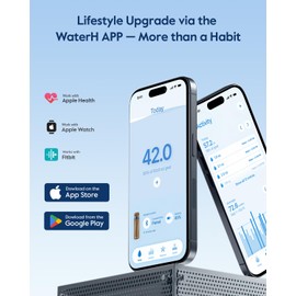 WATERH Boost Smart Water Bottle with Reminder to Drink, 24oz BPA-Free Stainless Steel Vacuum Insulated Water Bottle, Wide Mouth Water Tracker Bottle with APP, Ideal Gift