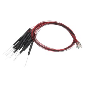 PATIKIL 1206 Pre-Wired Micro LED, 12 Pcs 3-6V Pre-soldered Mini Light Emitting Diodes Surface Mount Device for Model Building, DIY, Science Projects, 9.8" Length, Orange