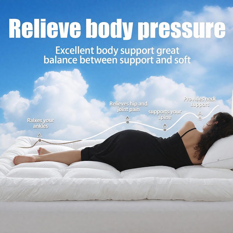 SHOUREN 5 Inch Memory Foam Mattress Topper Queen for Back