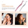 FOMIYES 2Pcs Stainless Steel Eyelash Applicator Tool Durable Lash Tweezers