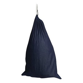 M&S Gifts Premium Heavy-Duty Denim Laundry Bag - Clothes Hamper w/Drawstring - Home & College Essentials Navy (24"x36")