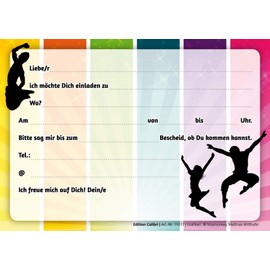 EDITION COLIBRI 10 Cool Jump Party Invitations / Invitation Cards for Children's Trampoline Birthday Party for Girls and Boys (11017)
