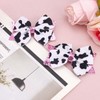 2pcs Moo Cow Print Hair Bows, Cute Hair Bow Clips