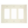 Leviton 3-Gang Decora/GFCI Device Wallplate, 80611-T, Light Almond