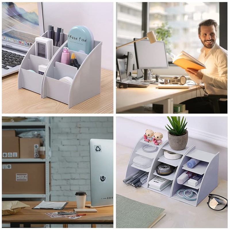 XEERAANG Desk Organizer Trapezoid Remote Control Holder Creative Tabletop Organizer