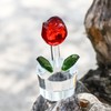 KRISININE Mini Crystal Rose Flower Figurine Glass Flower Ornament Birthday