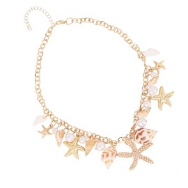 CIEHER Shell Starfish Necklace Mermaid Necklace Seashell Accessories Mermaid Jewelry for Women