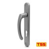 TSS Silver UPVC Door Handle Pair Set, Sprung, 92mm PZ