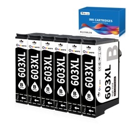OINKWERE 603XL Black Pack of 6 Compatible with Epson 603XL Printer Cartridges 603 XL for Expression Home XP-2100 XP-2105 XP-3100 XP-3105 XP-4100 XP-4105, Workforce WF-2810 WF-2830 WF-2835 WF-2850