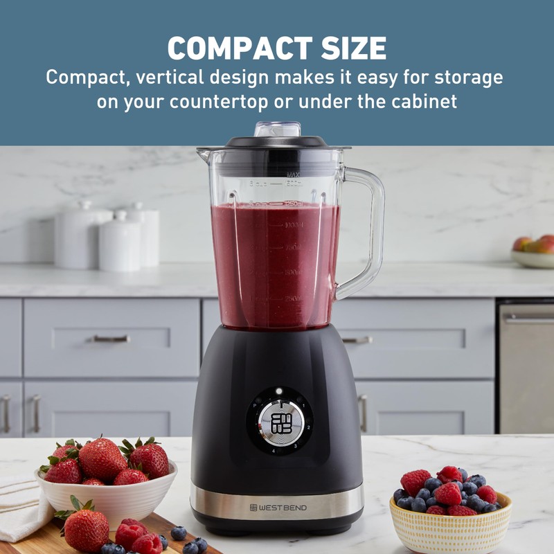 West Bend Blender with 48-Ounce Blending Jar and 20-Ounce Travel