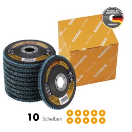 Rhodius Inox Fan Grinding Discs LSZ F3 Diameter 115, 125 mm K40 - K80 for Angle Grinder Abrasive Mop Discs 5 - 10 Pieces, Ø 115 mm, Grain size: 80