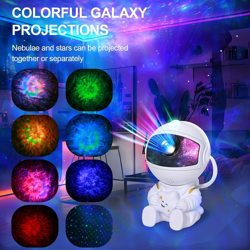 Astronaut Galaxy Projector, 360° Rotatable Star Night Light with Remote
