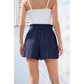 HIYIYEZI Womens Lounge Shorts Lightweight Elastic Waist Summer Casual Shorts for Women (X-Large, Navy Blue)