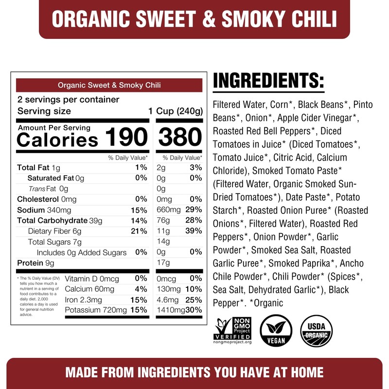 PLANTSTRONG Chili & Stew – USDA Organic, Non-GMO, Plant-Based, Vegan,