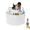 White Rotating Makeup Brush Organizer with Dividers