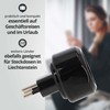 Set of 4 LED Universum travel adapters for earthing contact/Euro