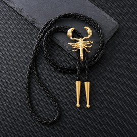 HUABOLA CALYN Bolo Tie for Men, Native American Scorpion Animal Gold Bolo ties, Western Cowboy Tie Costume Necklace Accessories for Men Women Boys