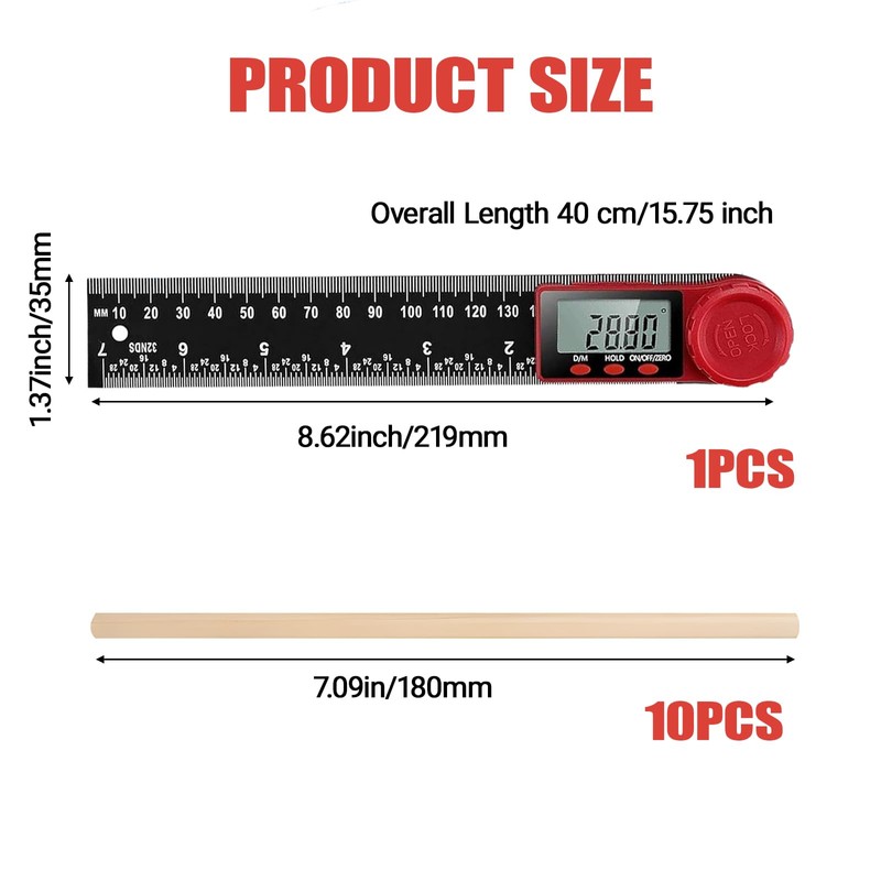 Digital Angle Finder Ruler with LCD Display, 200mm/7 Inch Angle