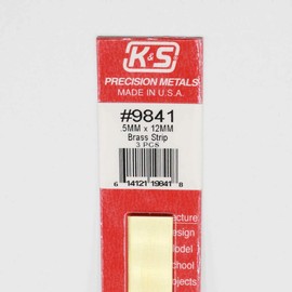 K&S Precision Metals 9841 Brass Strip, 5mm Thick X 12mm Wide X 300mm Long, 3 Brass Strips, Made in the USA