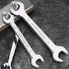 FLZOSPER 24mm×27mm Super-Thin Open End Wrench，Metric Slim Spanner，Flat Head Chrome