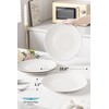 FOBENTA Ceramic Dinner Plates Set of 4,Lena Porcelain Dinner Plates,Embossment