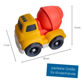 alldoro 60403 Toy Vehicle Concrete Mixer for Children, 18 cm, Made of Plastic Wheat Straw Mix, Eco Friendly