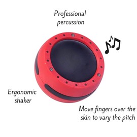 Halilit Hi-Lo Hand Shaker. Hand Percussion Musical Instrument. Percussionists of All Levels. Teens & Adults. Durable Easy Grip (Red)