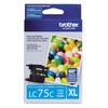 Brother LC75C High Yield (XL Series) Cyan Cartridge Ink, 600