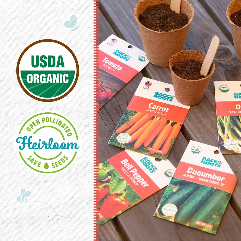 Back to the Roots Organic Vegetable Seeds Variety (5-Pack)