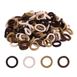 OAOLEER 200PCS Colorful Baby Girl Hair Ties Soft Baby Hair Elastics, Mini Hair Bands Ponytail Holders Hair Rubber Ribbon for Toddler Kids Infants Beige and brown