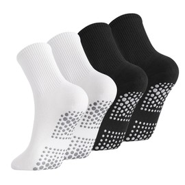 Zuimei 4 Pairs Kids Football Socks Grip Socks,Anti-Slip Football Socks Nonslip Ankle Socks Kids Soccer Socks for Daily Running Training Sporting Socks for Boys Girls, Size 4.5-6